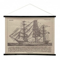 ORIGEN Home Decor Toile enroulable Bateau Photos Rectangulaire Gris 75x100x2cm