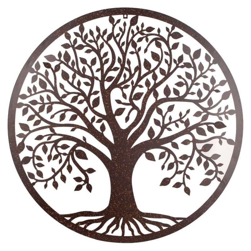 By SIGRIS Ornement arbre de vie noir métal 82x1x82cm Appliquer Mandalas métalliques Mandalas décoratifs mur de décoration