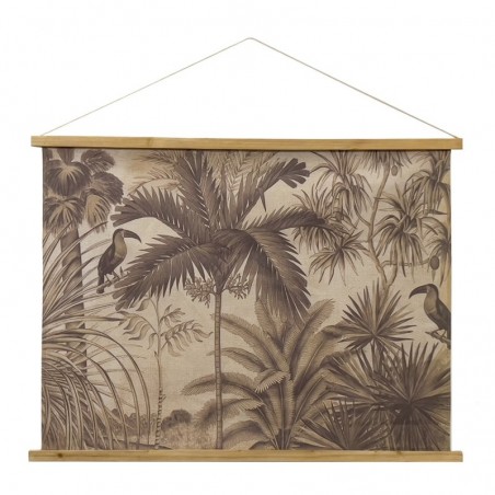 ORIGEN Home Decor Toile enroulable tropicale rectangulaire images grises 75x100x2cm