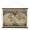 ORIGEN Home Decor Toile enroulable Carte du Monde Photos Marron Rectangulaire 75x100x2cm