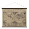 ORIGEN Home Decor Toile enroulable Carte du Monde Photos Marron Rectangulaire 75x100x2cm