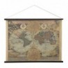 ORIGEN Home Decor Toile enroulable Carte du monde rectangulaire Gris Images 75 x 100 x 2 cm