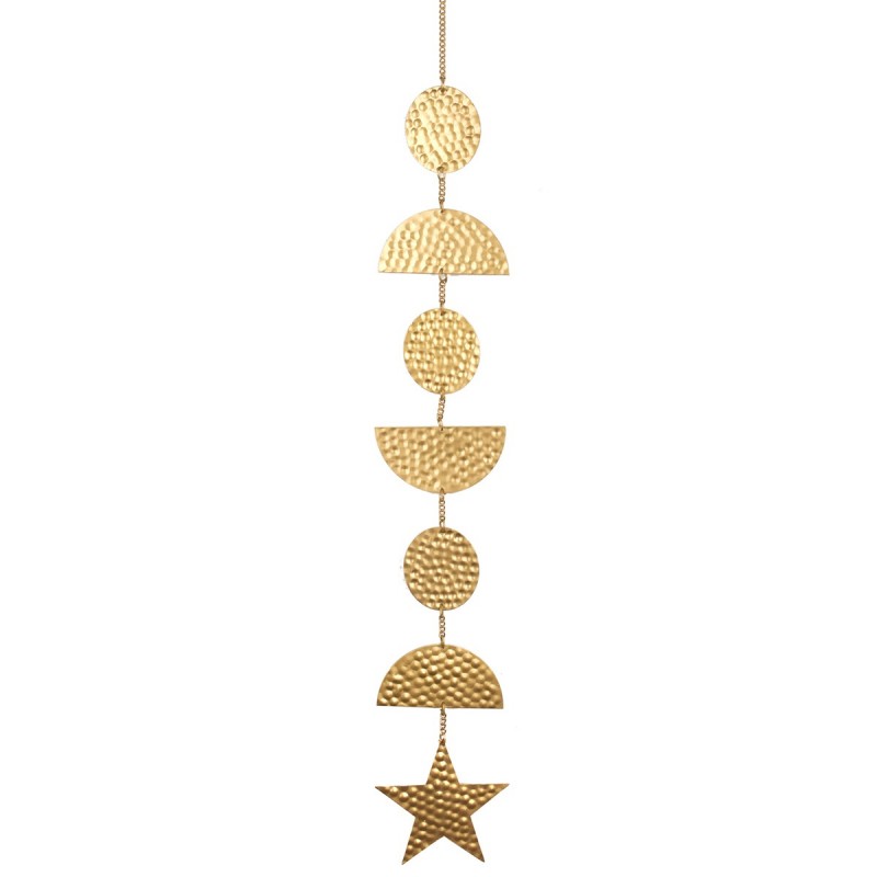 ORIGEN Home Decor Pendentifs Mobiles Phase de Lune Beige 74x10x1cm - Design Unique et Polyvalent