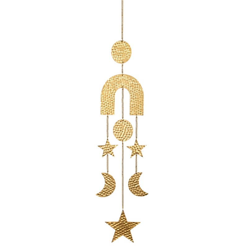 ORIGEN Home Decor Pendentifs Mobiles Phase de Lune Marron 74x13x1cm - Design Unique et Polyvalent