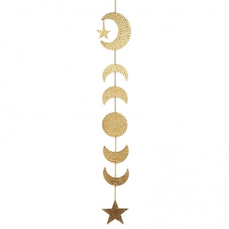 ORIGEN Home Decor Mobile Pendentifs Phase de Lune Beige - 100x15x1cm Design Unique et Polyvalent