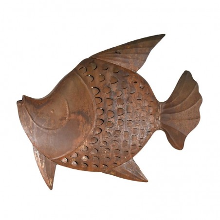 ORIGIN Home Decor Vases et bougeoirs en forme de poisson | Figurine Poisson Marron - 25x35x10cm