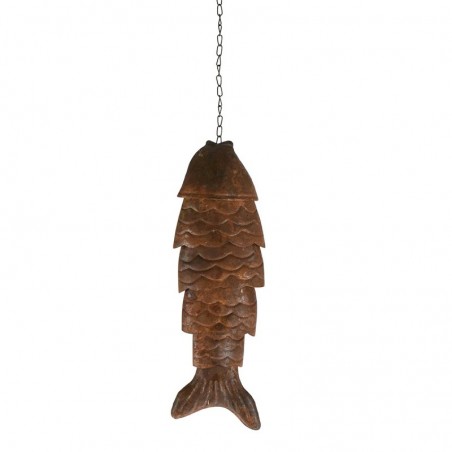 ORIGEN Home Decor Vases à Poisson Suspendus et Bougeoirs Marron 38x13x6cm