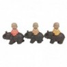 ORIGIN Home Decor Moine sur Éléphant 3U Bouddhas | Figurine Bouddha Gris - 12x13x6cm