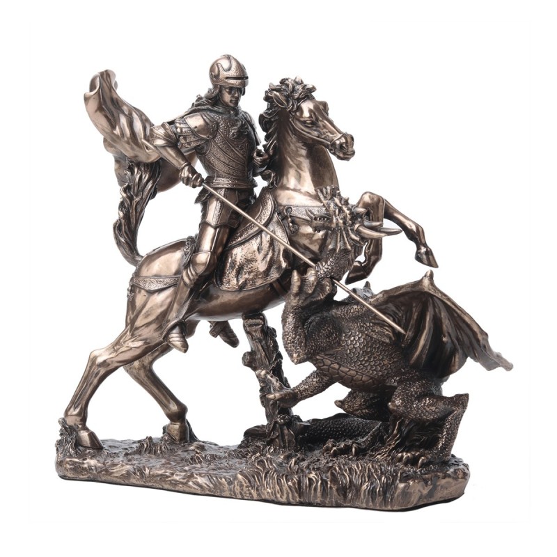 ORIGIN Home Decor Saint George Bronze Figure Déesse Gris 16x17x9cm