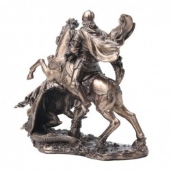 ORIGIN Home Decor Saint George Bronze Figure Déesse Gris 16x17x9cm