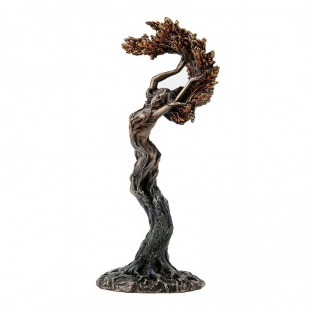 ORIGIN Home Decor ?Arbre de Vie Nymphe Bronze Figure Déesse Gris 25x12x10cm