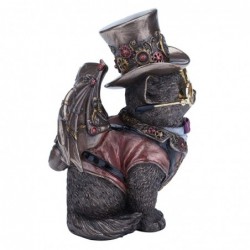 ORIGIN Home Decor Chat Inventeur Victorien Fantasy Figure Déesse Gris 14x11x9cm