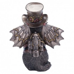 ORIGIN Home Decor Chat Inventeur Victorien Fantasy Figure Déesse Gris 14x11x9cm