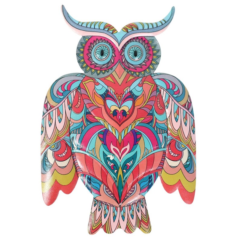 ORIGIN Home Decor Jardin Chouette | Figurine Hibou Orange - 31x21x1cm pour Décoration Extérieure