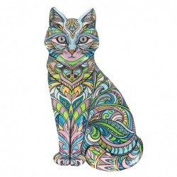 ORIGIN Home Decor Jardin Chat | Figurine Chat Vert - 23x13x1cm pour Décoration Intérieure et Extérieure