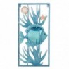 ORIGEN  ornement mural en forme de poisson, décoration d'intérieur, applique rectangulaire en métal bleu, 61x31x4cm