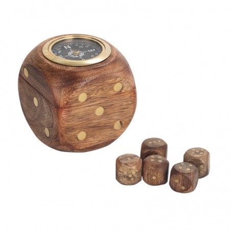 Boîte à dés avec boussole pour aventures nautiques et jeux de rôle