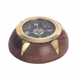 Boussole en bois avec base...