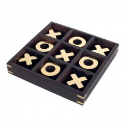 Grand cadeau tic-tac-toe en bois - Jeu classique de stratégie et d'amusement