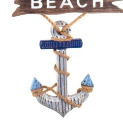 Pendentif ornement By SIGRIS pendentif en bois bleu bois 2x25x70cm pendentif appliquer murs ornements nautiques muraux