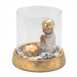 Figure de Bouddha Oriental en Résine Dorée pour Décoration et Feng Shui