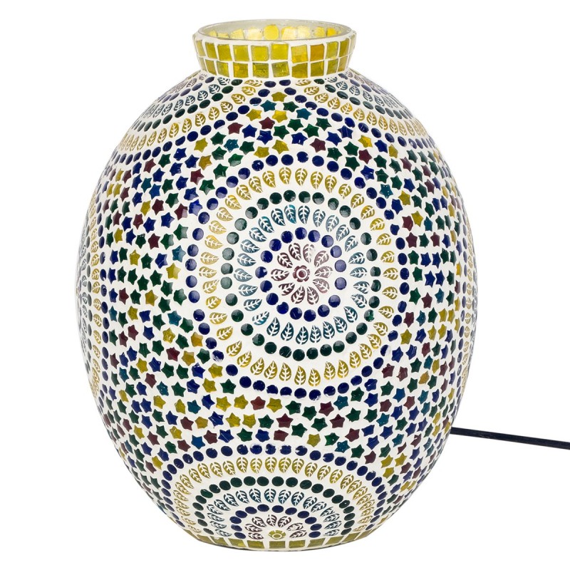 Lampe de table en mosaïque de verre plâtre multicolore 33x23x23 cm