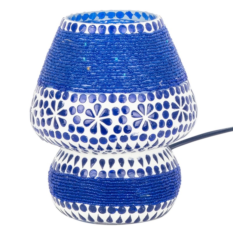 Lampe de table décorative en mosaïque bleue de style indien