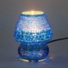 Lampe de table décorative en mosaïque bleue de style indien