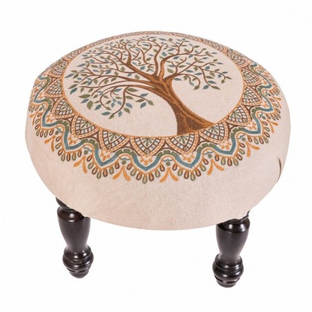 Pouf aux pattes d'arbre de vie, style ethnique et bohème pour décorer votre maison