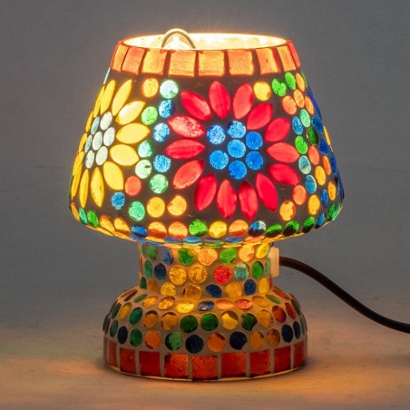 Lampe de table en mosaïque multicolore au design exclusif