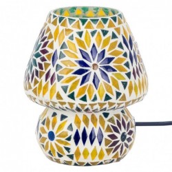 Lampe Mosaïque Multicolore pour Table de Style Ethnique