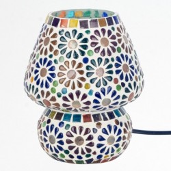 Lampe mosaïque de table en verre plâtre