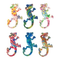 By SIGRIS LIZARD 2 UNI multicolore résine 1x1x10cm jardin hirondelle décoration mural de décoration mural