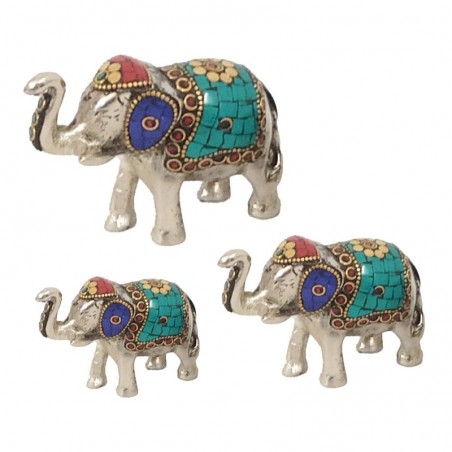 Figurines décoratives d'éléphants d'Afrique, ensemble de 3 unités