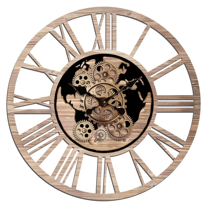 Horloge murale à engrenages 50 cm industrielle vintage décorative