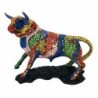 Figurine de taureau en résine multicolore pour une décoration de maison moderne