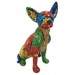 Figurine de chien Chihuahua en résine multicolore pour la décoration de la maison