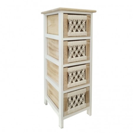 Commode en bois robuste à 4 tiroirs pour le rangement de la maison