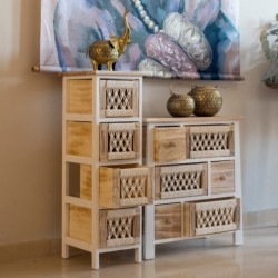 Commode avec 6 tiroirs en bois pour le rangement en marron