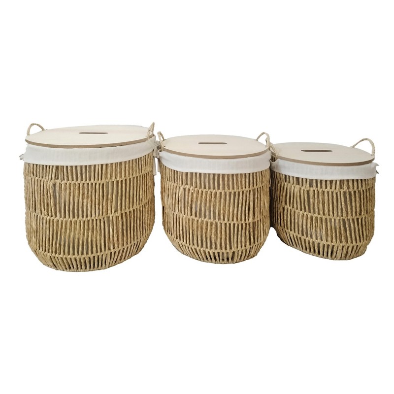 Pack de 3 paniers en rotin naturel - Organisez votre maison avec style