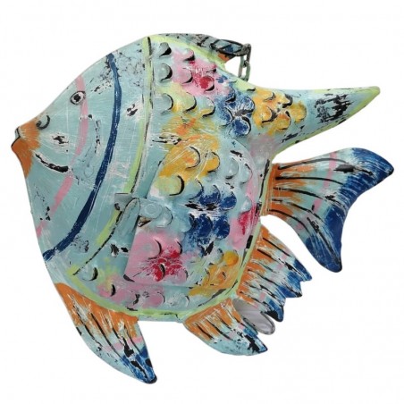 Bougeoir poisson bleu petit décoratif pour cadeau maison et marin