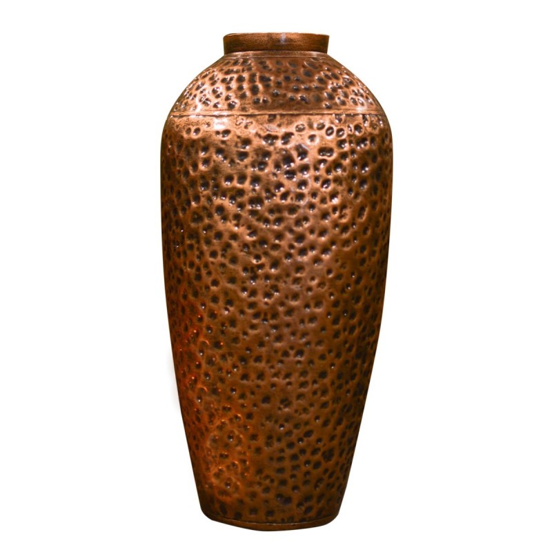 Vase ethnique en étain marron 40 cm