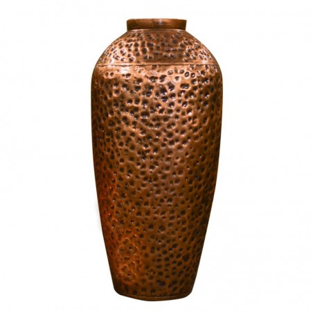 Petit vase ethnique en étain marron