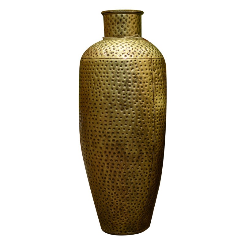 Vase ethnique en étain doré de 75 cm pour la décoration de la maison et les cadeaux