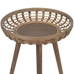 Tables 3 Unités brunes | Table de table auxiliaire table auxiliaire salon 65x54x54cm