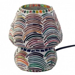 Lampe champignon en mosaïque rouge de style ethnique pour décoration de la maison et cadeau original