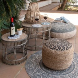 Table décorative 2 Unités brunes | Table de table auxiliaire Centre de table auxiliaire Salon 49x60x60cm