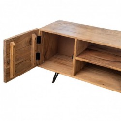 Meuble TV bohème en bois d'acacia pour salon et chambre à coucher