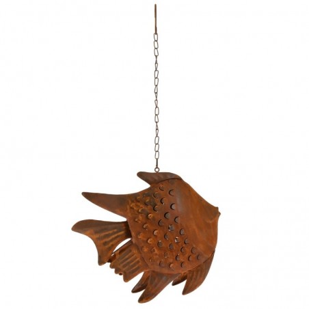 Petit bougeoir poisson en métal de style marin et nautique pour la décoration de la maison