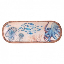 Petit plateau méduses en bois pour cuisine et décoration nautique